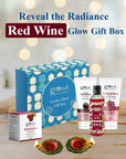 Globus Naturals Red Wine Diwali Glow Gift Box Set of 4 - Face Wash 75 gm, Peel Off Mask 100 gm, Facial Kit 40 gm & Body Wash 100 gm