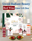 Globus Naturals Red Wine Festive Glow Gift Box Set of 5 - Face Wash 75 gm, Peel Off Mask 100 gm, Facial Kit 40 gm & Body Wash 100 gm, Rose Toner 100ml