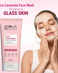 Globus Naturals Rice Ceramide Face Wash For Korean Glass Skin Glow Suitable For All Skin Types, 100gm