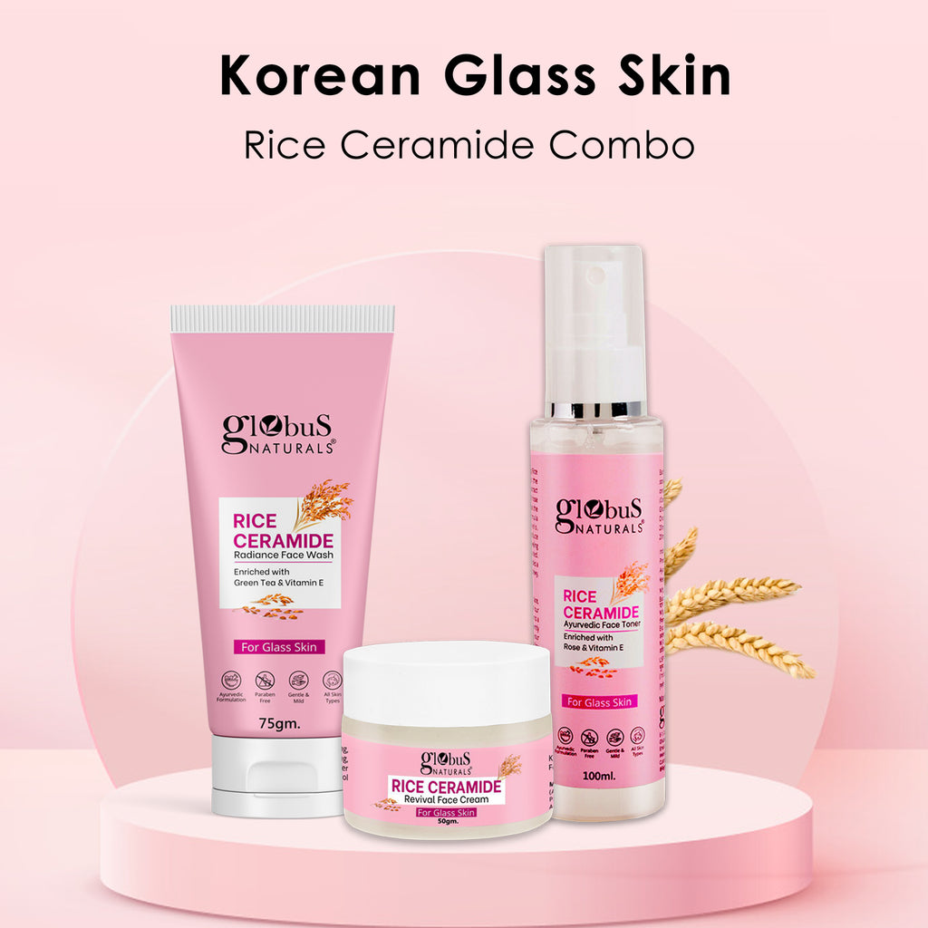 Rice Radiance Combo For Korean Glass Skin, Set of 3- Face Wash, Face Cream, Face Toner