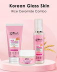 Rice Radiance Combo For Korean Glass Skin, Set of 3- Face Wash, Face Cream, Face Toner