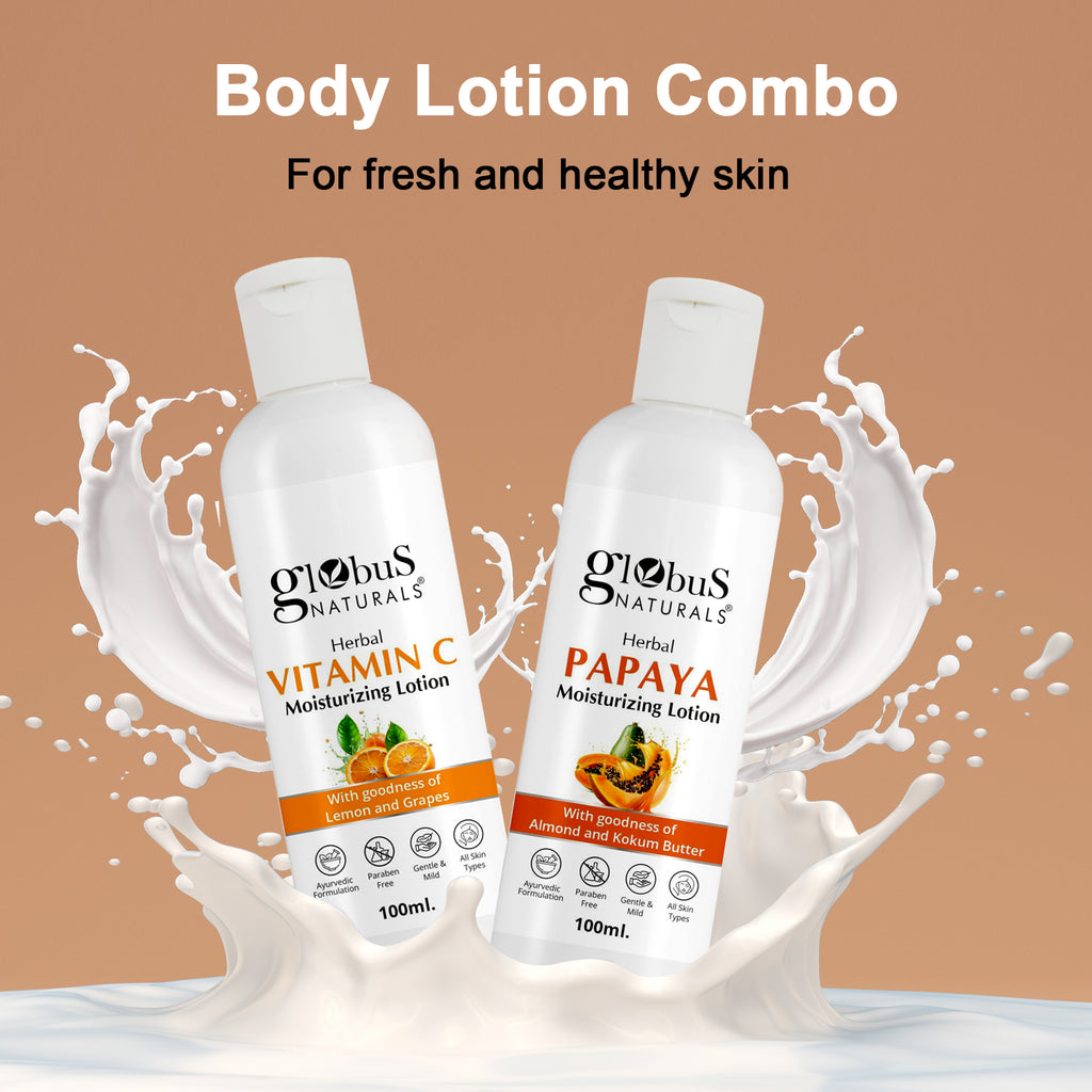 Body Lotion Combo Set of 2, Vitamin C & Papaya Body Lotion, 200ml