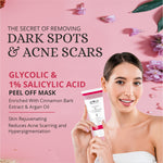 Globus Naturals Glycolic & 1% Salicylic Acid Anti Acne Peel Off Mask, For Oily & Acne Prone Skin,100 gms