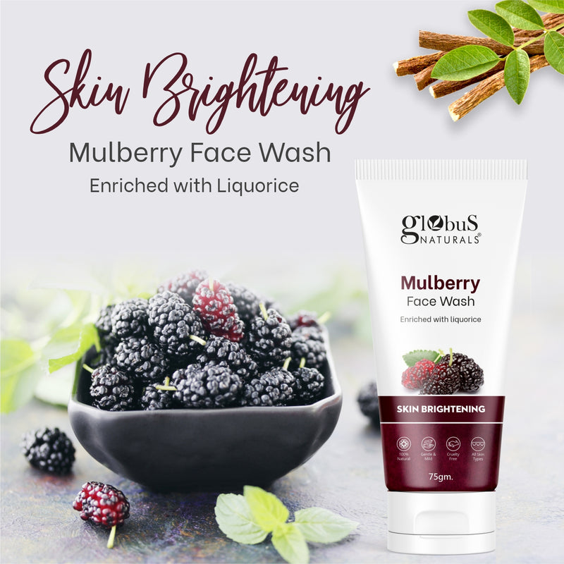 Mulberry Fairness Face Wash For Even Skin Tone, Deep Cleansing Moisturizing & Nourishing, Natural & Ayurvedic Formula, Chemical Free, Cruelty Free, Suitable For All Skin Types, 75 gm