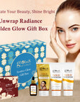 Globus Naturals Gold Radiance Skincare Gift Box - Face Wash 100 ml, Face Scrub 100 gm, Peel Off Mask 100 ml, Face Serum 30 ml with Chocolate Box