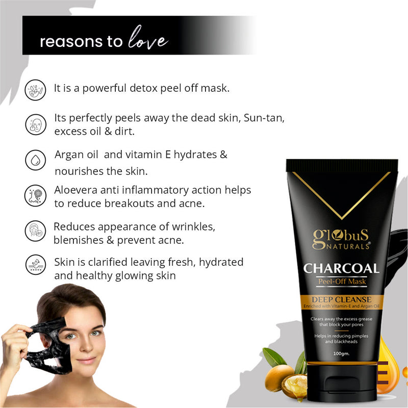 Charcoal Peel Off Mask with Vitamin-E 100 gm
