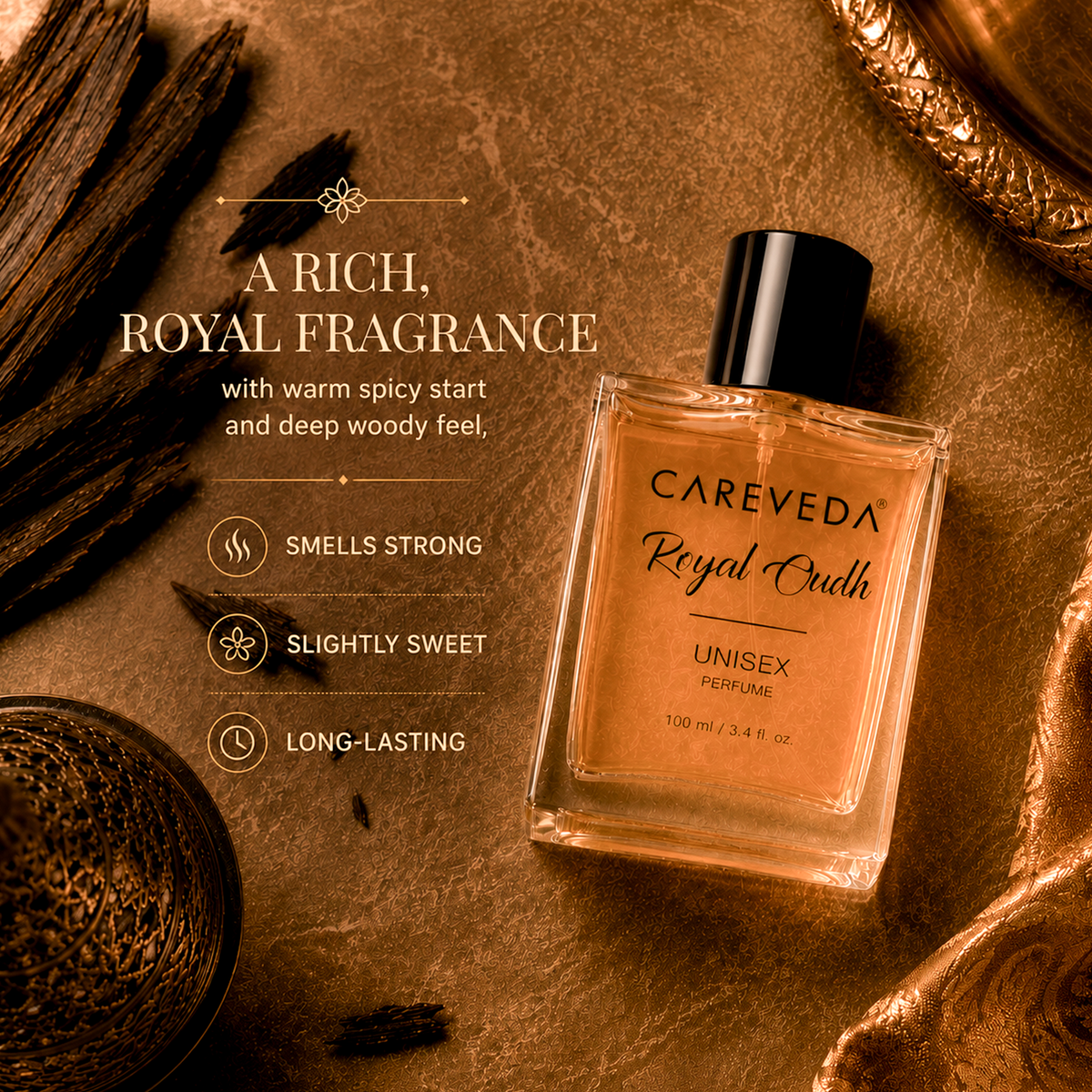 Royal Oud Premium Unisex Eau De Perfume Long-Lasting Oud Fragrance 100ml