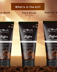 "Globus Naturals Diwali Glow Coffee Trio Kit, Set of 3 - Face Wash 100 gm, Face Scrub 100 gm, Peel off Mask 100 gm"