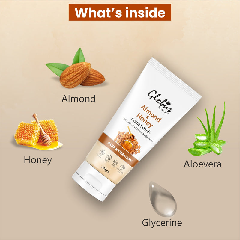 Globus Almond & Honey Gentle Face wash For Deep Hydration 100 ml