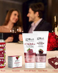 Globus Naturals Cupid's Collection Valentine Gift Box with Red Wine Skincare, set of 5, Box includes - Red Wine Body Wash 100ml, Red wine Face Wash 75 gm, Red Wine Facial Kit 40 gm, Peel off Mask 100gm, Chocolate box