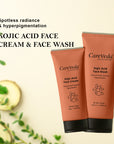 CareVeda Bright Boost Combo Set of 2 Kojic Face Wash 100gm & Kojic Face Cream 50gm For All Skin Types