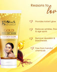 Globus Naturals Gold Peel Off Mask For Golden Glow, Enriched with Saffron & Vitamin-E, Brightening & Radiance, Suitable For All Skin Types, 75 g