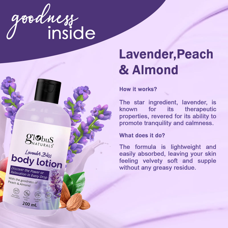 Globus Naturals Radiant Skin Care Combo Lavender Bliss Body Lotion & Morfair Cream