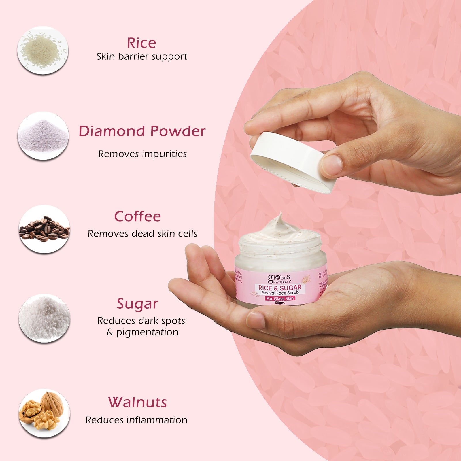 Rice Radiance Combo For Korean Glass Skin, Set of Face Scrub