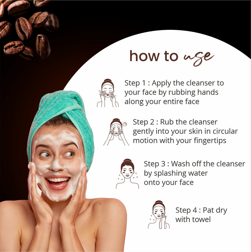 Globus Naturals Coffee Face Wash Deep Pore Cleansing Formula Brightens Skin Tone, Suitable For All Skin Types, 100 gm