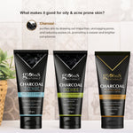 Globus Naturals Diwali Glow Charcoal Trio Kit Set of 3 - Face Wash 100 gm, Face Scrub 100 gm, Peel-off Mask 100 gm"