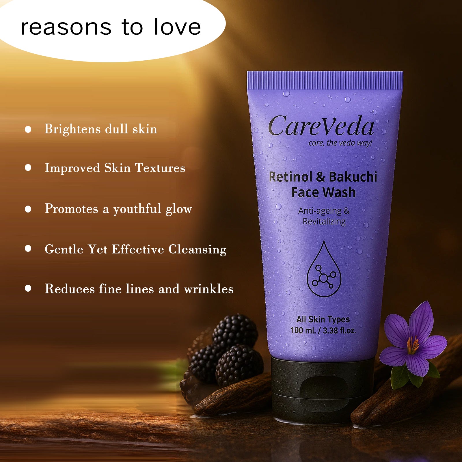 CareVeda Skin Radiance Combo – Kojic Acid, Retinol &amp; Bakuchi Face Wash (Set of 2)