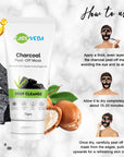 CareVeda Charcoal Peel Off Mask, Enriched with Vitamin E and Argan Oil,  Deep Cleanse, Natural Ingredients, Gentle & Mild, Toxin Free, Suitable For Normal to Oily Skin, 75gm