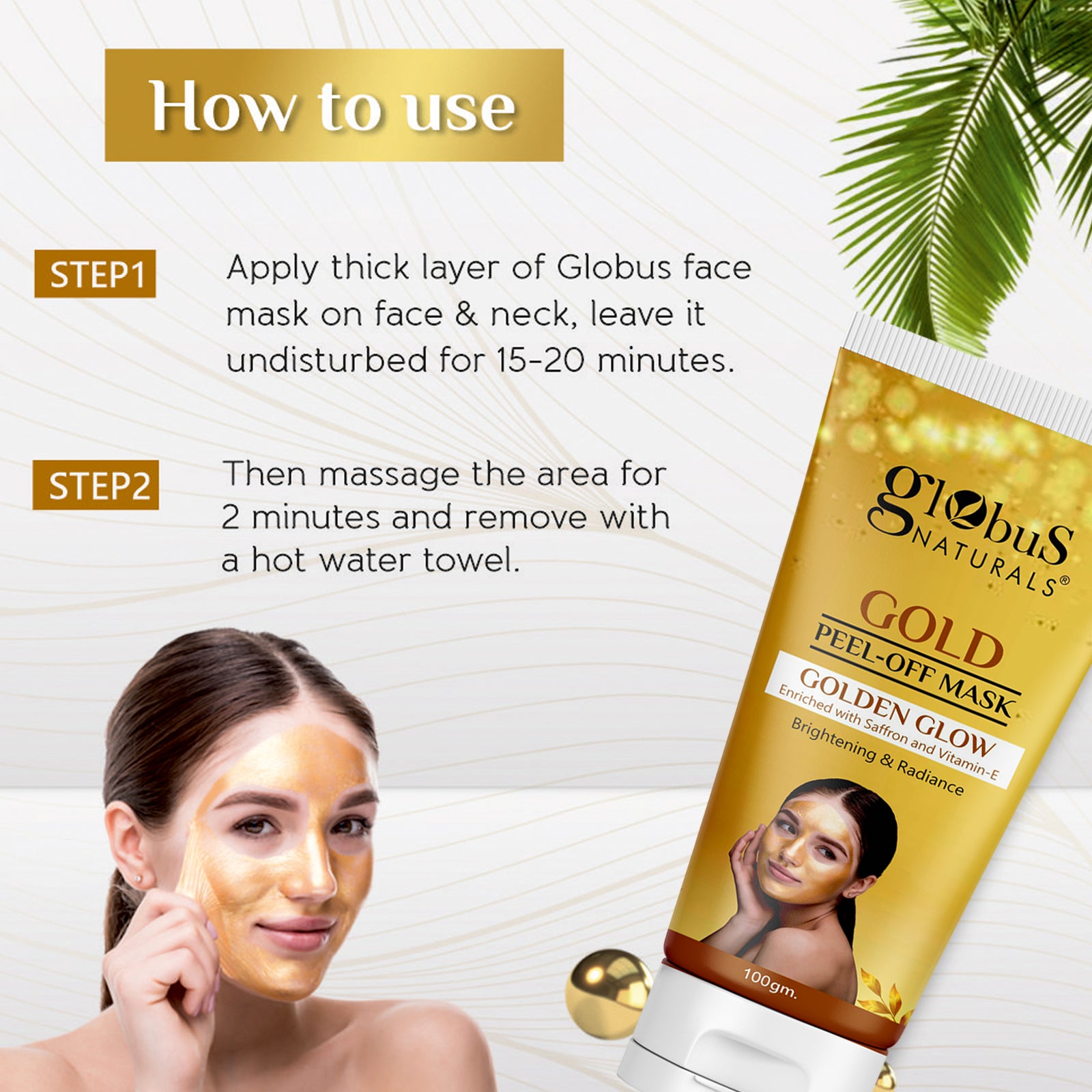 Gold Peel Off Mask Enriched with Vitamin-E, For Golden Glow &amp; Radiance