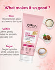 Globus Naturals Rice Ceramide Revival Scrub For Hydrated Glow Skin, Enriched With Coffee & Wallnut, Suitable for All Skin Types 50gm