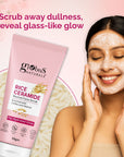 Globus Naturals Rice Ceramide Revival Scrub For Hydrated Glow Skin, Enriched With Coffee & Wallnut, Suitable for All Skin Types 50gm