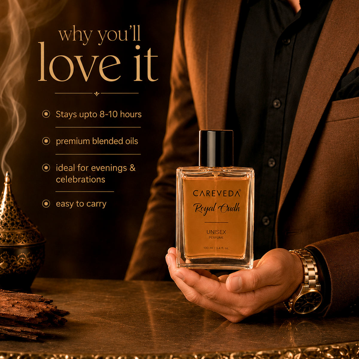 Royal Oud Premium Unisex Eau De Perfume Long-Lasting Oud Fragrance 100ml
