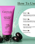 CareVeda Jamun Glow Face Wash For Even Toned Skin Suitable For All Skin Types 100gm