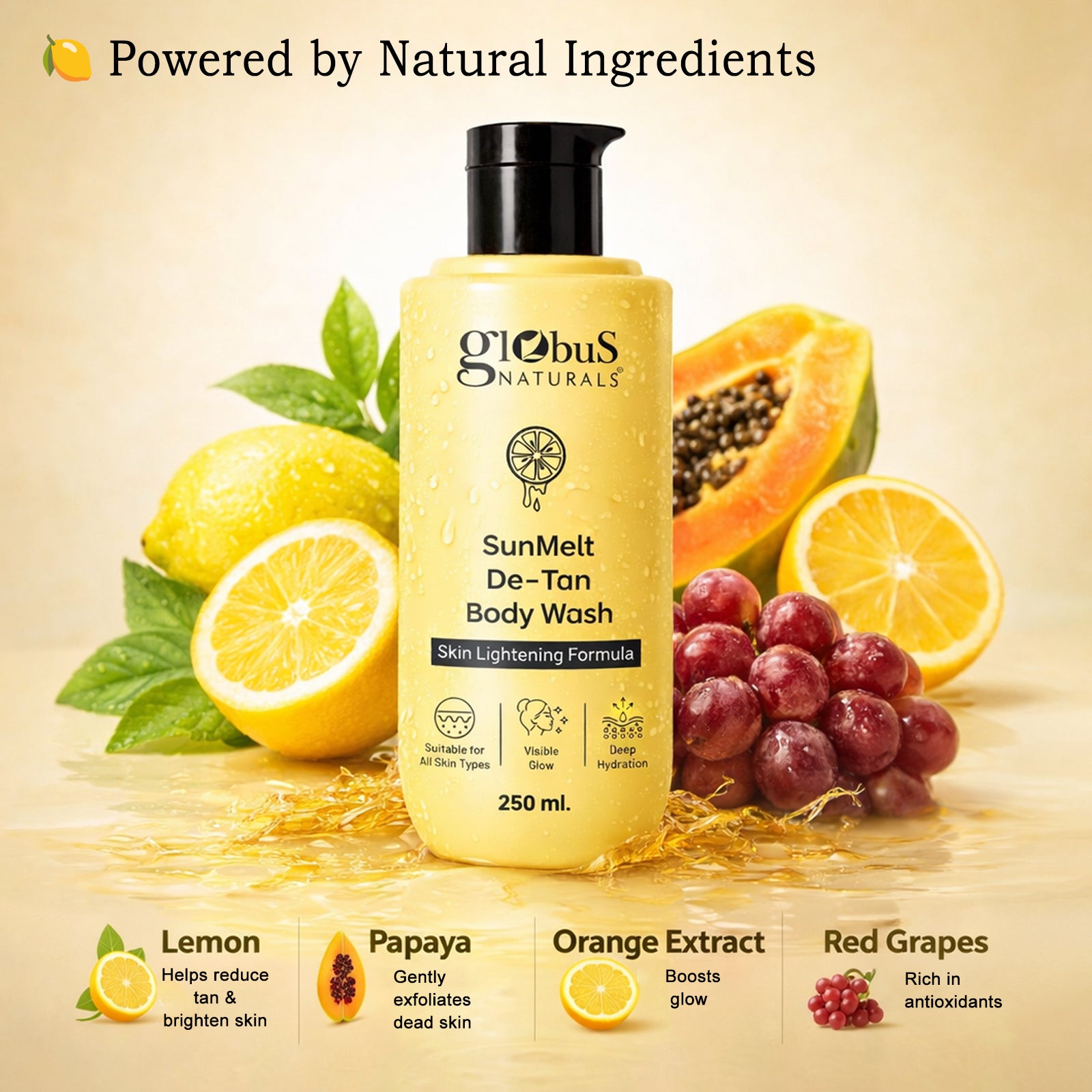 SunMelt De-Tan Body Wash – Skin Brightening &amp; Tan Removal Cleanser  250 ml