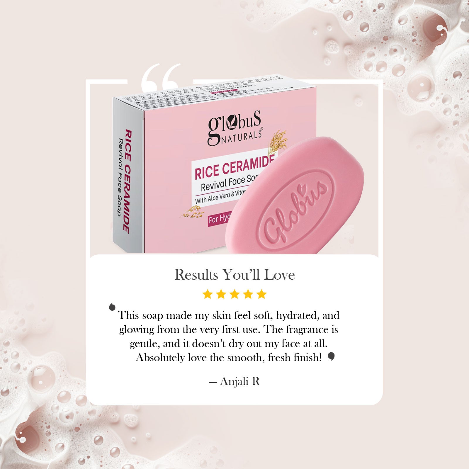 Globus Naturals Rice Ceramide Glow Face Soap | 75gm
