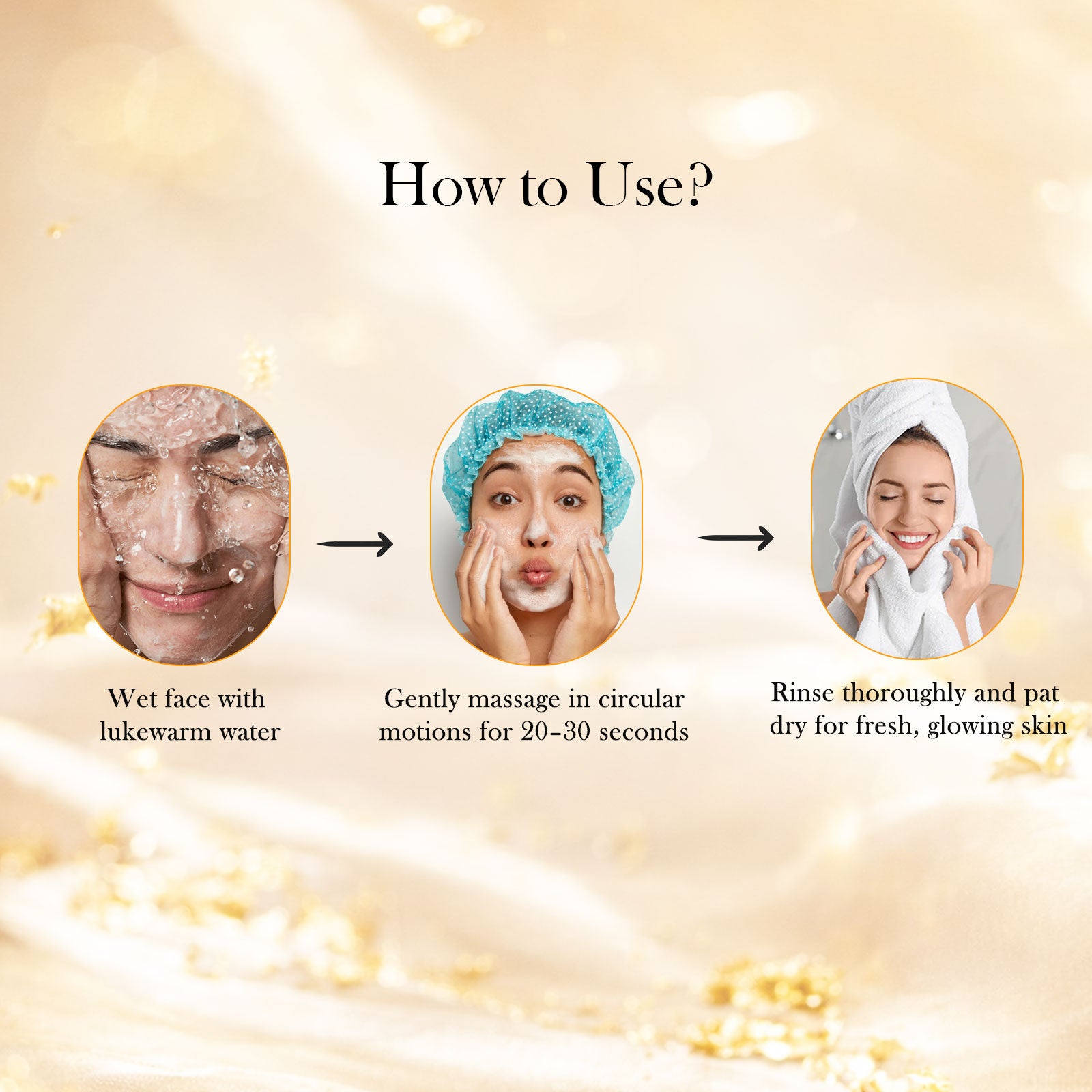 Globus Naturals 24K Glow Gel Face Wash Brightening Radiance Cleanser for Glowing Skin, 50gm