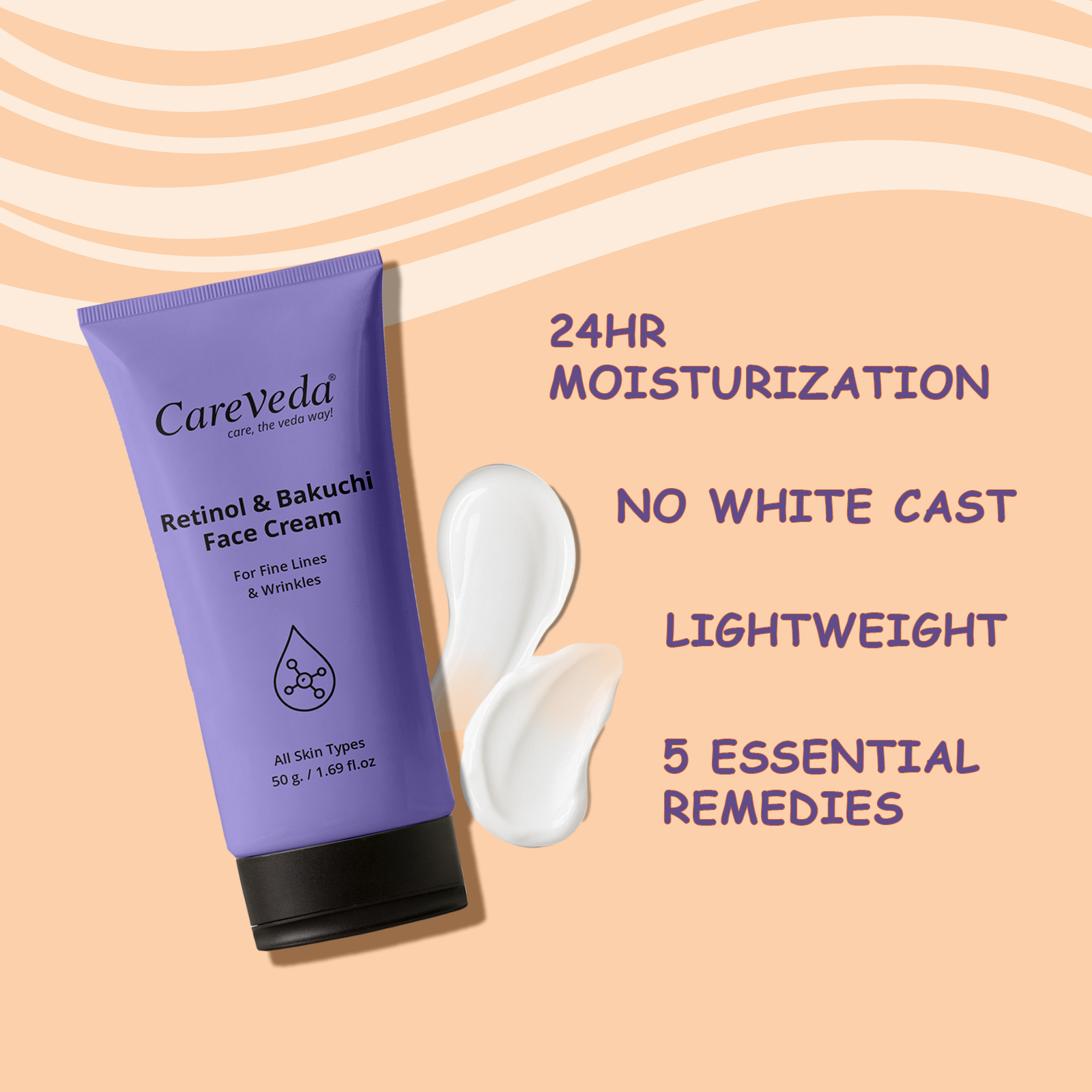 CareVeda Retinol Glow Duo Combo Set of 2 – Face Wash 100gm &amp; Cream 50gm All Skin Types