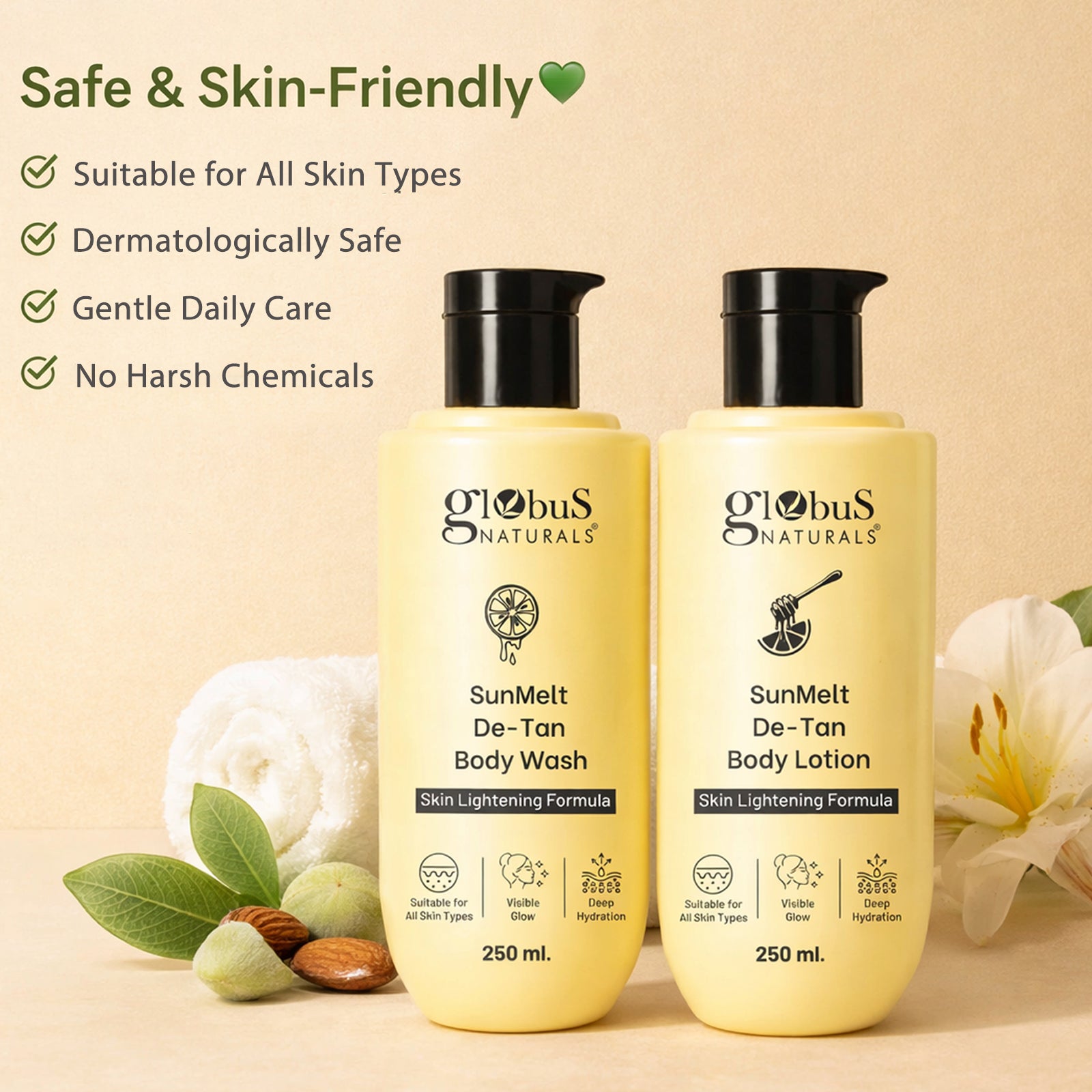 Detan Body Care Combo for Summer, Tan Removal, Deep Hydration 500ml