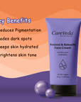 CareVeda Retinol & Bakuchi Face Cream For Fine Lines & Wrinkles Suitable For All Skin Types 50gm