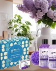 Globus Naturals Lavender Love Skincare Gift Box -  Body Lotion 200 ml, Soap Bar 100 gm & Body Wash 200 ml with Loofa