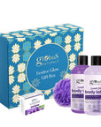 Globus Naturals Lavender Love Skincare Gift Box -  Body Lotion 200 ml, Soap Bar 100 gm & Body Wash 200 ml with Loofa