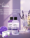 Globus Naturals Lavender Love Skincare Gift Box -  Body Lotion 200 ml, Soap Bar 100 gm & Body Wash 200 ml with Loofa