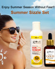 Globus Naturals Summer Sizzle Set - Sunscreen Lotion SPF 50++ 100 ml & Gold Face Serum 50 ml