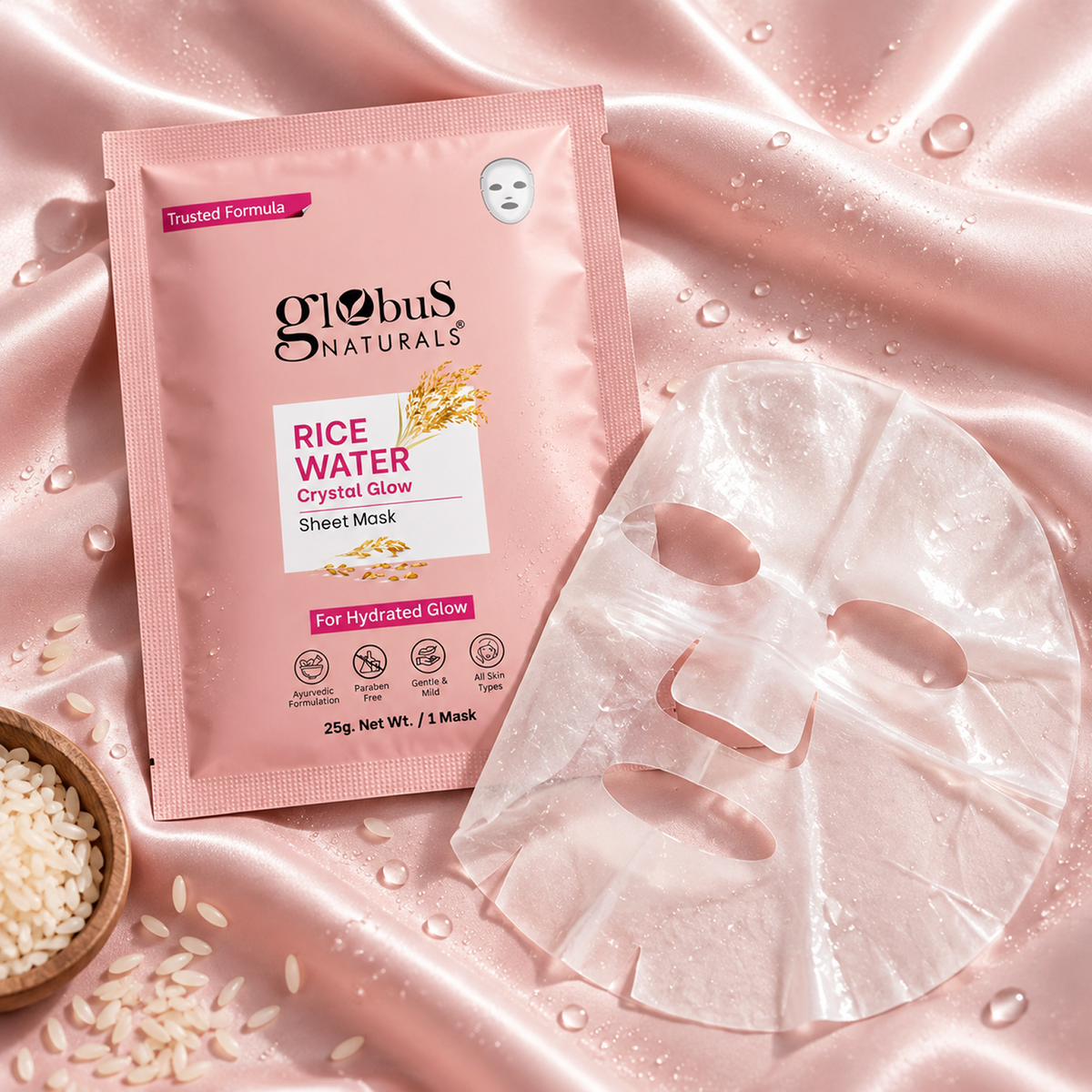 Rice Water Crystal Glow Sheet Mask, 25gm