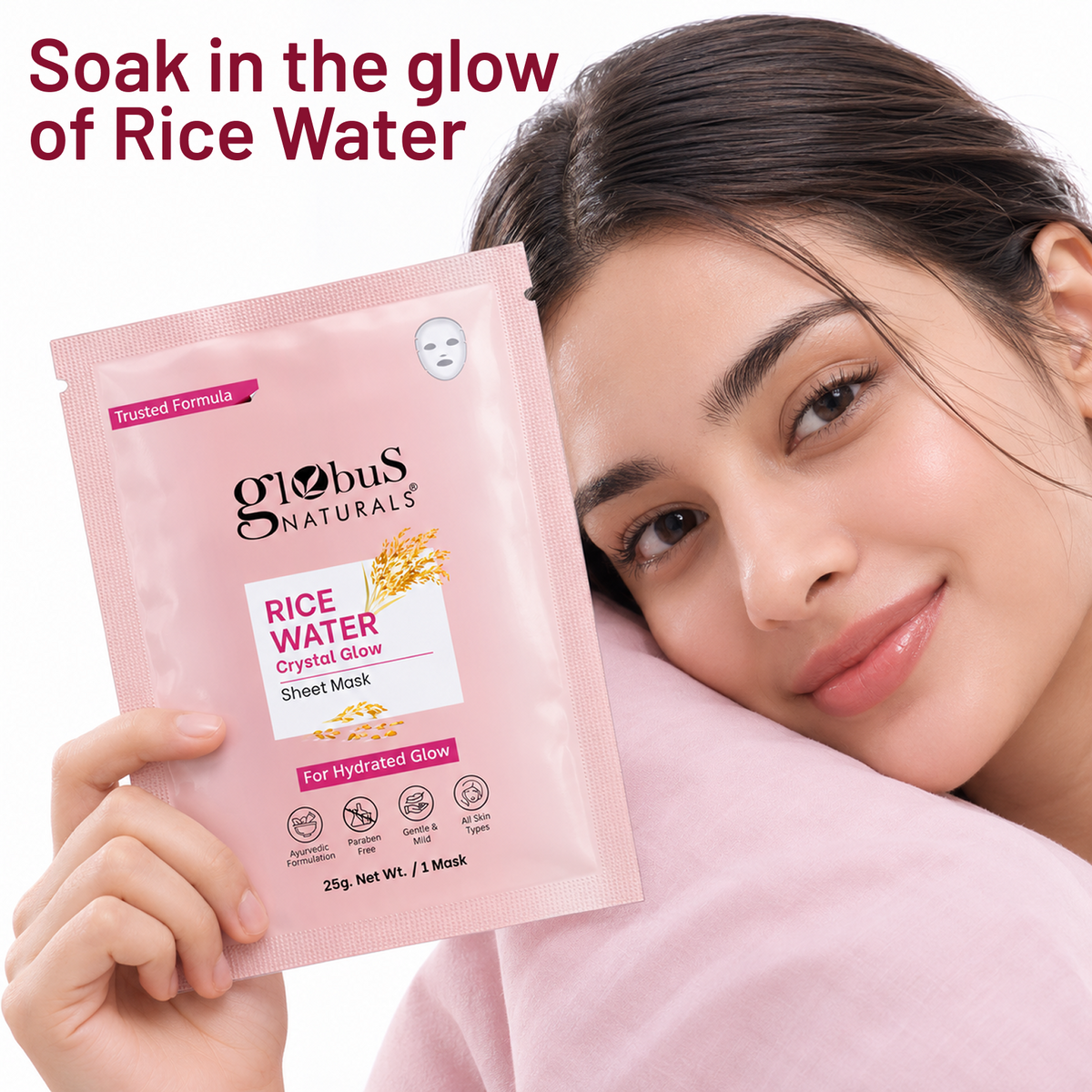 Rice Water Crystal Glow Sheet Mask, 25gm