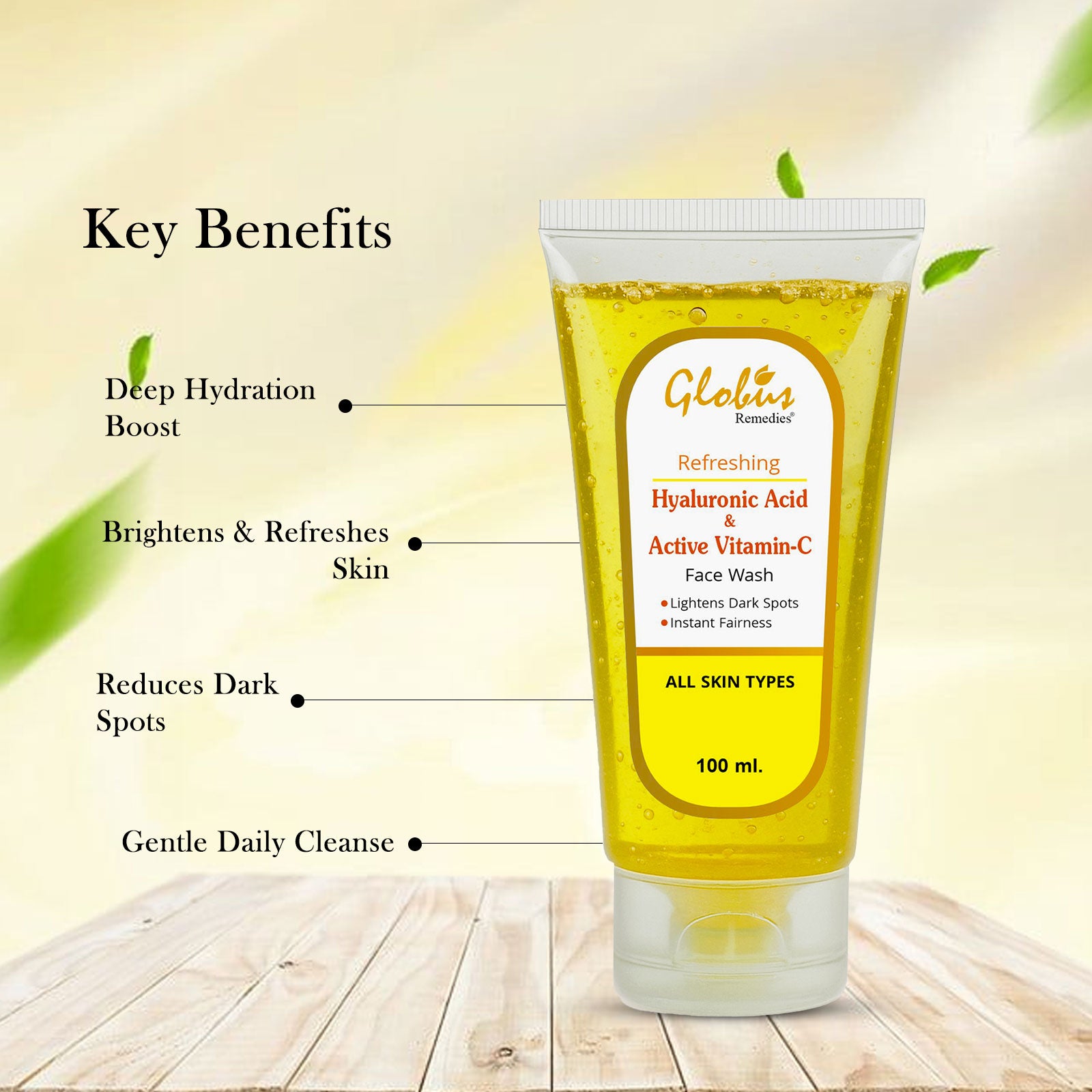 Hyaluronic Acid &amp; Vitamin C Face wash  100 ml
