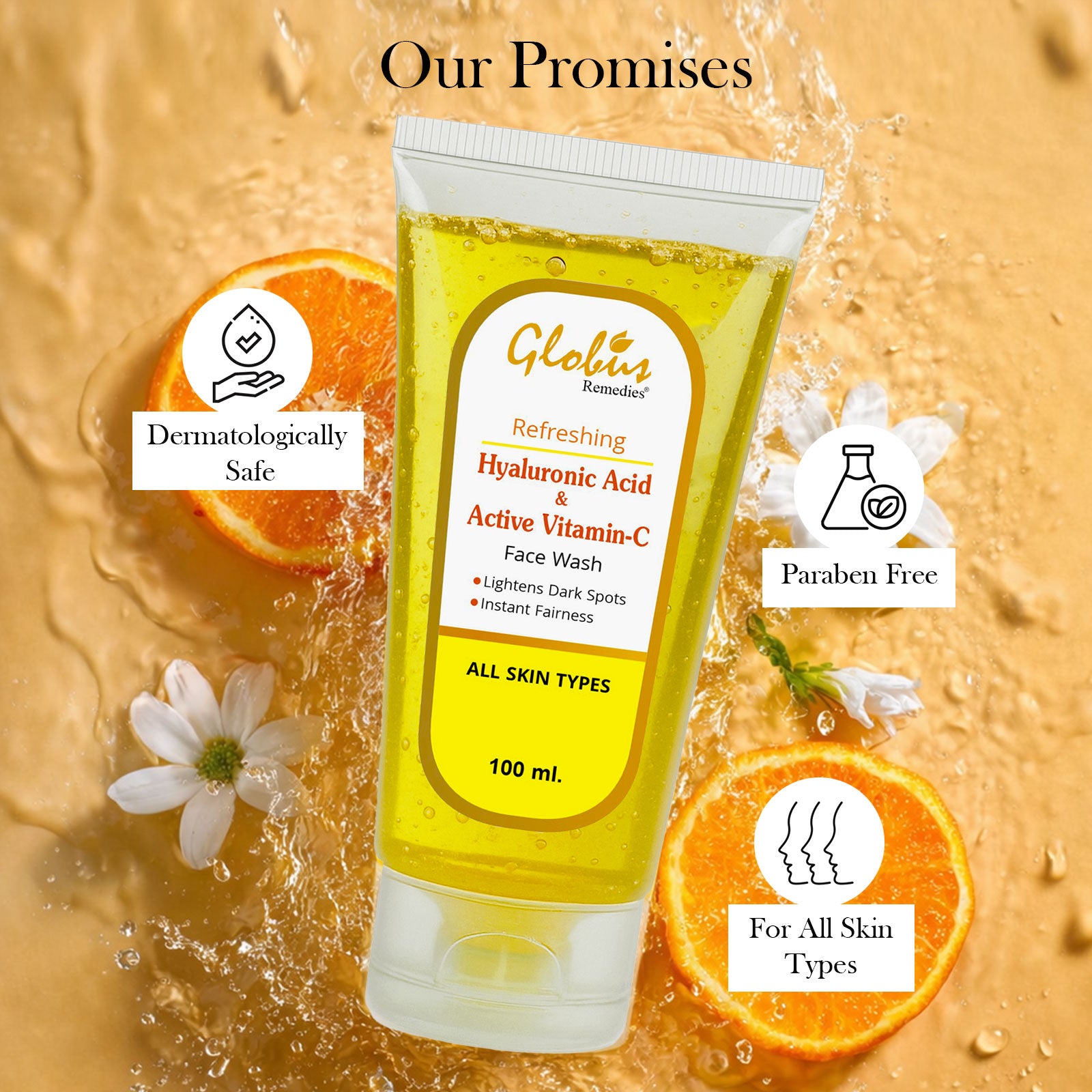 Hyaluronic Acid &amp; Vitamin C Face wash  100 ml