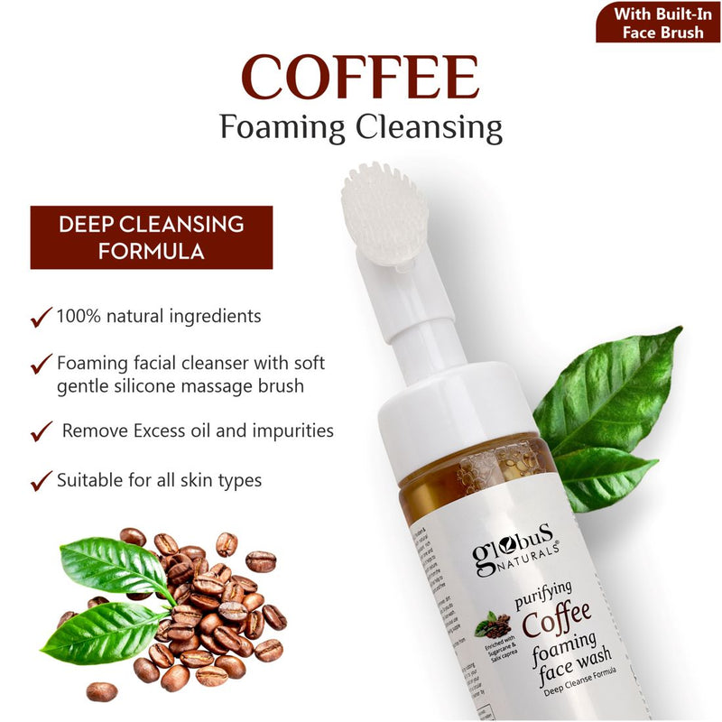 Coffee Brightening Foaming Face Wash with Silicon Massage Brush 150 ml