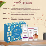 Globus Naturals Winter Care Gift Box - Doodh Kesar Body Lotion 200 ml, Hand & Foot Cream 100 gm, Kesar Chandan Face Wash 75gm