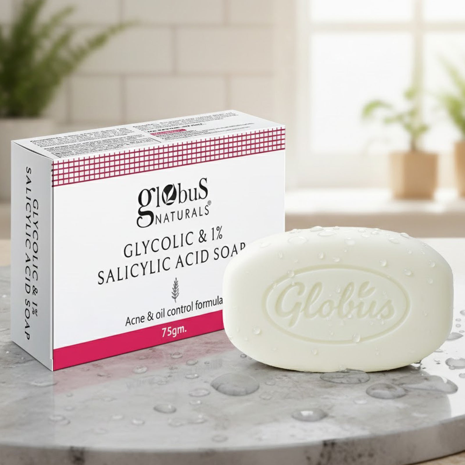 Globus Naturals Glycolic &amp; 1% Salicylic Acid Soap | 75gm