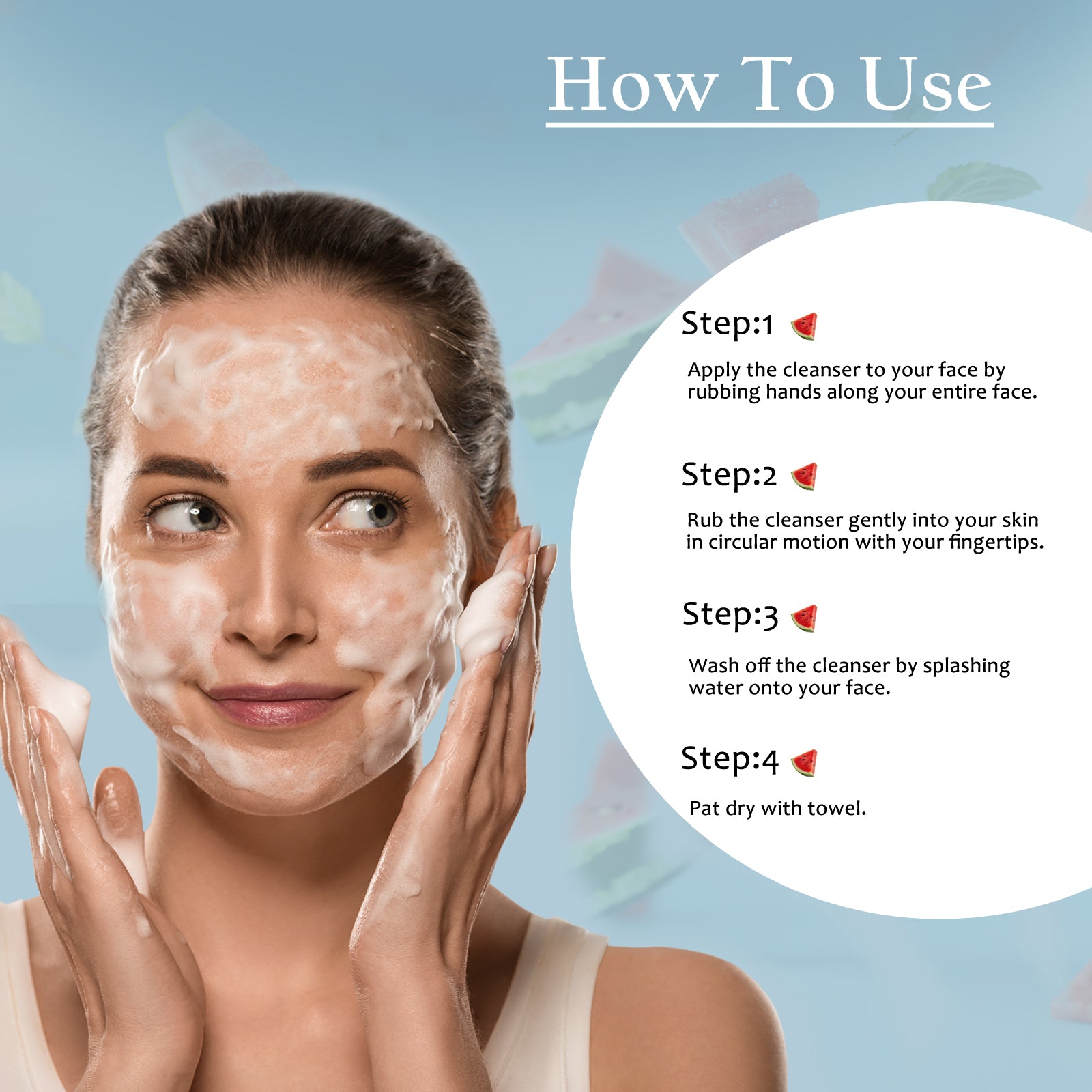 Watermelon Face Wash For Hydration and Moisture retention, Suitable for Normal &amp; Dry Skin 50gm