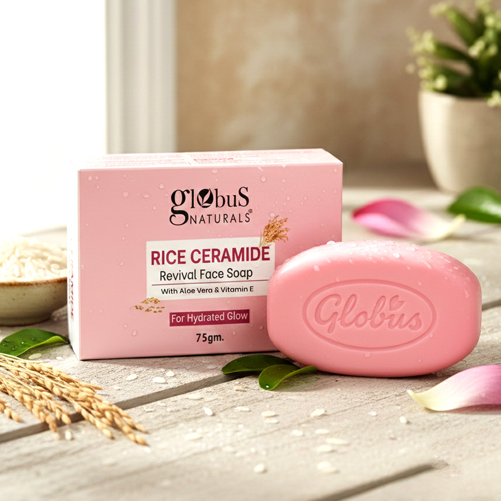 Globus Naturals Rice Ceramide Glow Face Soap | 75gm