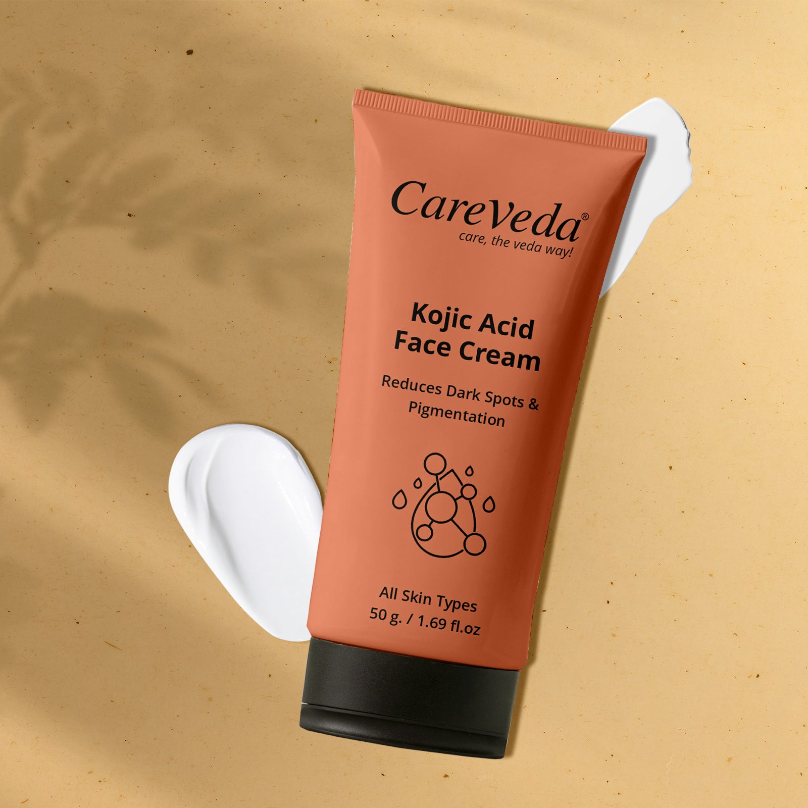 CareVeda Kojic Acid Face Cream For Reduces Dark Spots &amp; Pigmentation Suitable For All Skin Types 50gm