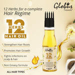 Globus Naturals 12 Herbs Hair Growth Oil With Comb Applicator Overview 