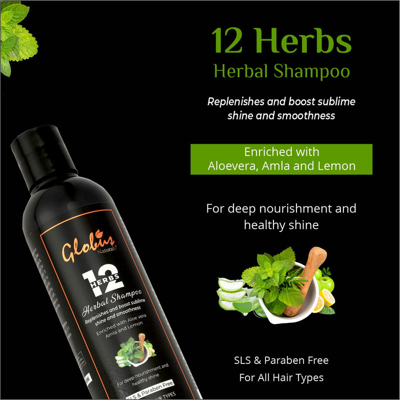 Globus Naturals 12 Herbs Hair Growth Shampoo For Deep Nourishment Overview 