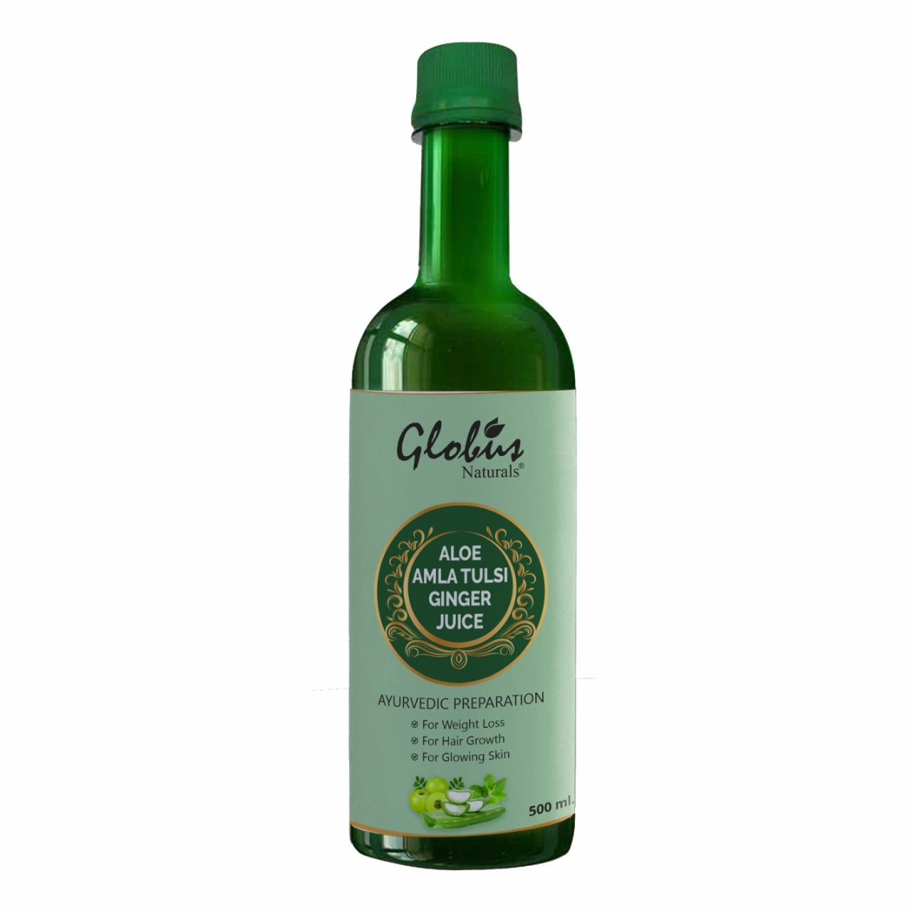 Immunity Booster Aloevera Amla Tulsi Ginger Juice Bottel